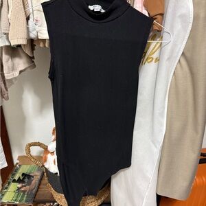 She + Sky Black Ribbed Bodysuit